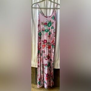 Forever 21 A-Line Maxi Sun Dress in Multi-Colored Floral Pattern